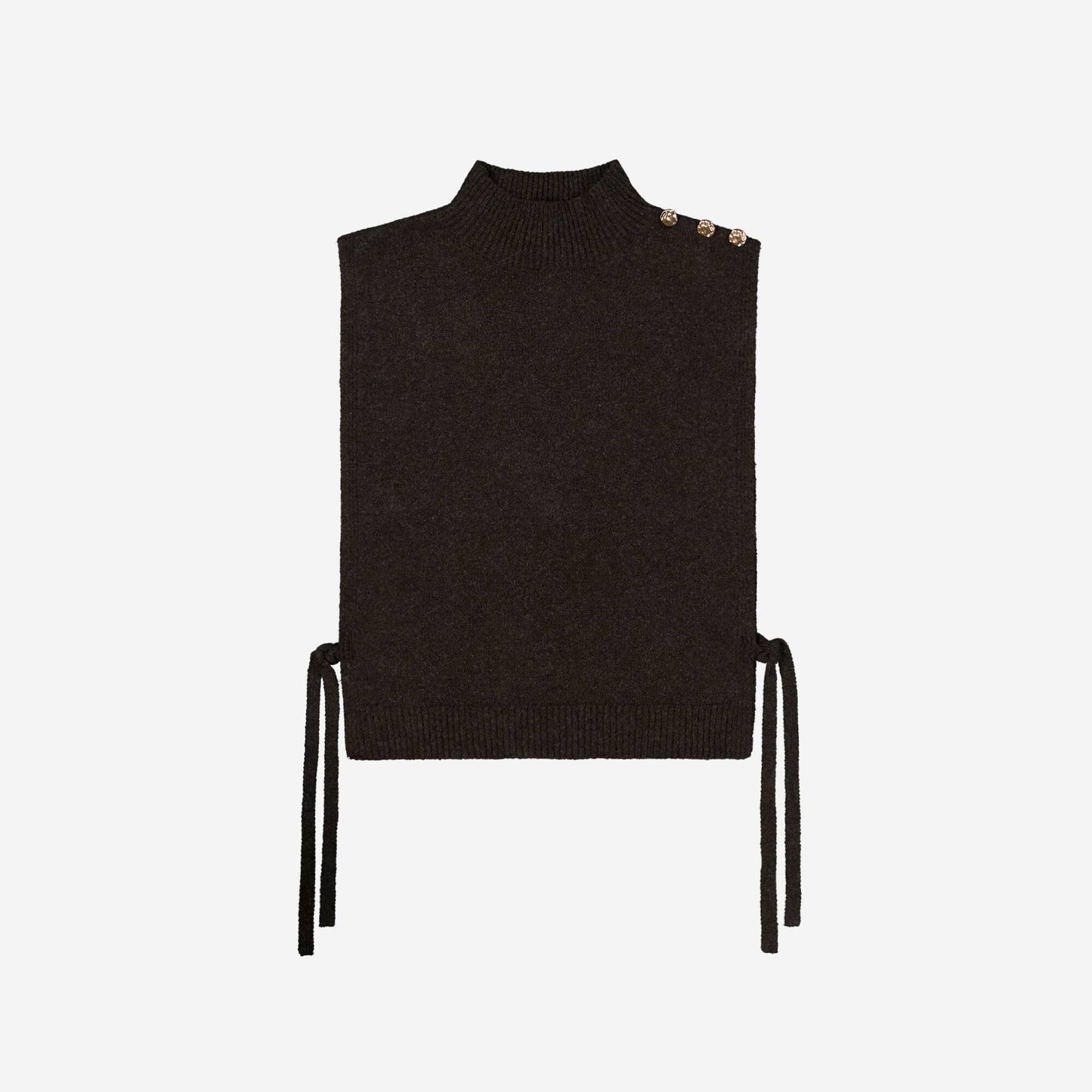 Knitted high-neck dickey BROWN