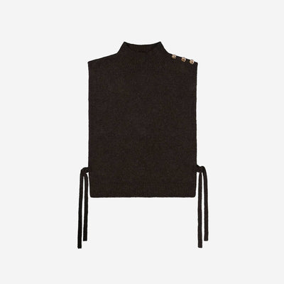 Knitted high-neck dickey BROWN