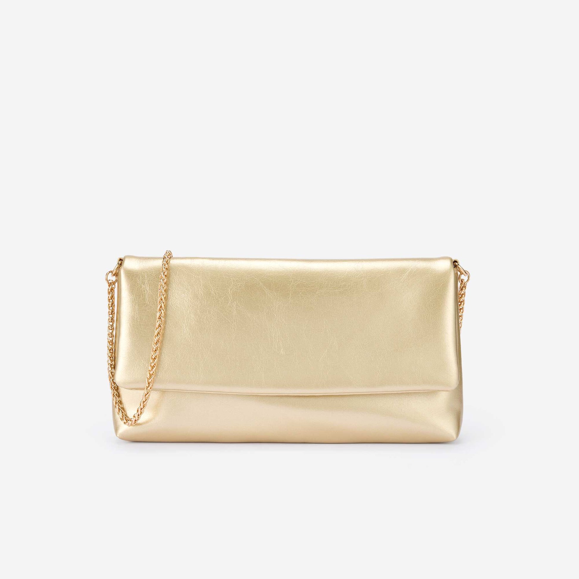 Clutch bag with golden shoulder strap YELLOW