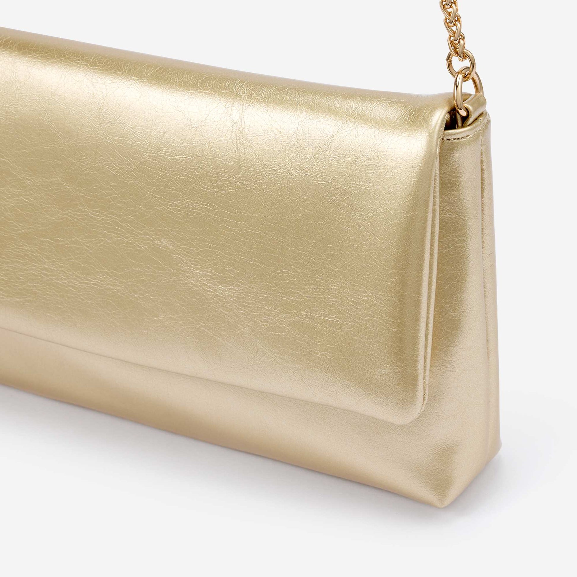 Clutch bag with golden shoulder strap YELLOW