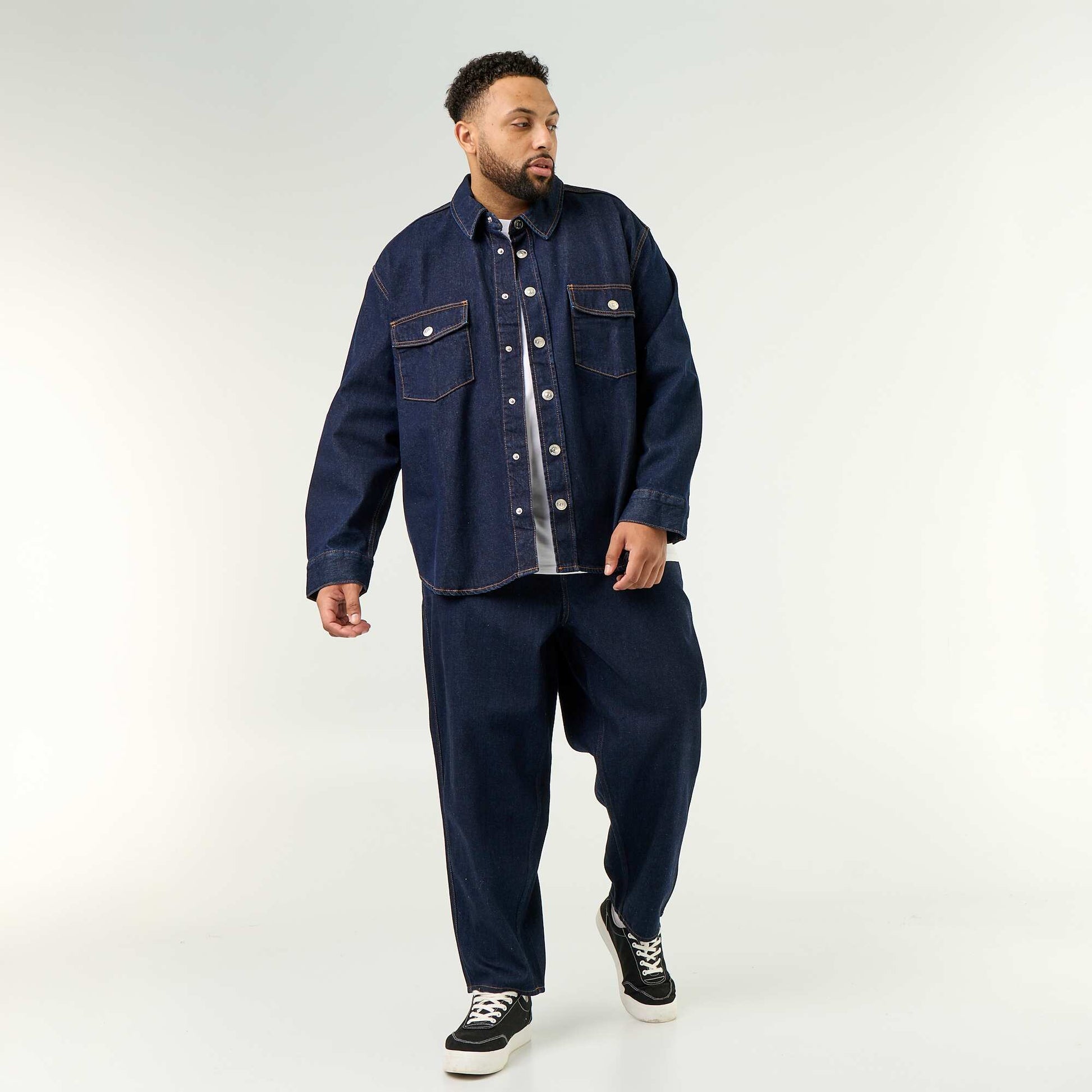 Denim overshirt BLUE