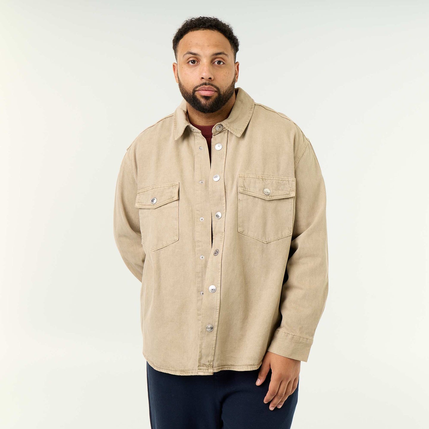 Denim overshirt BEIGE