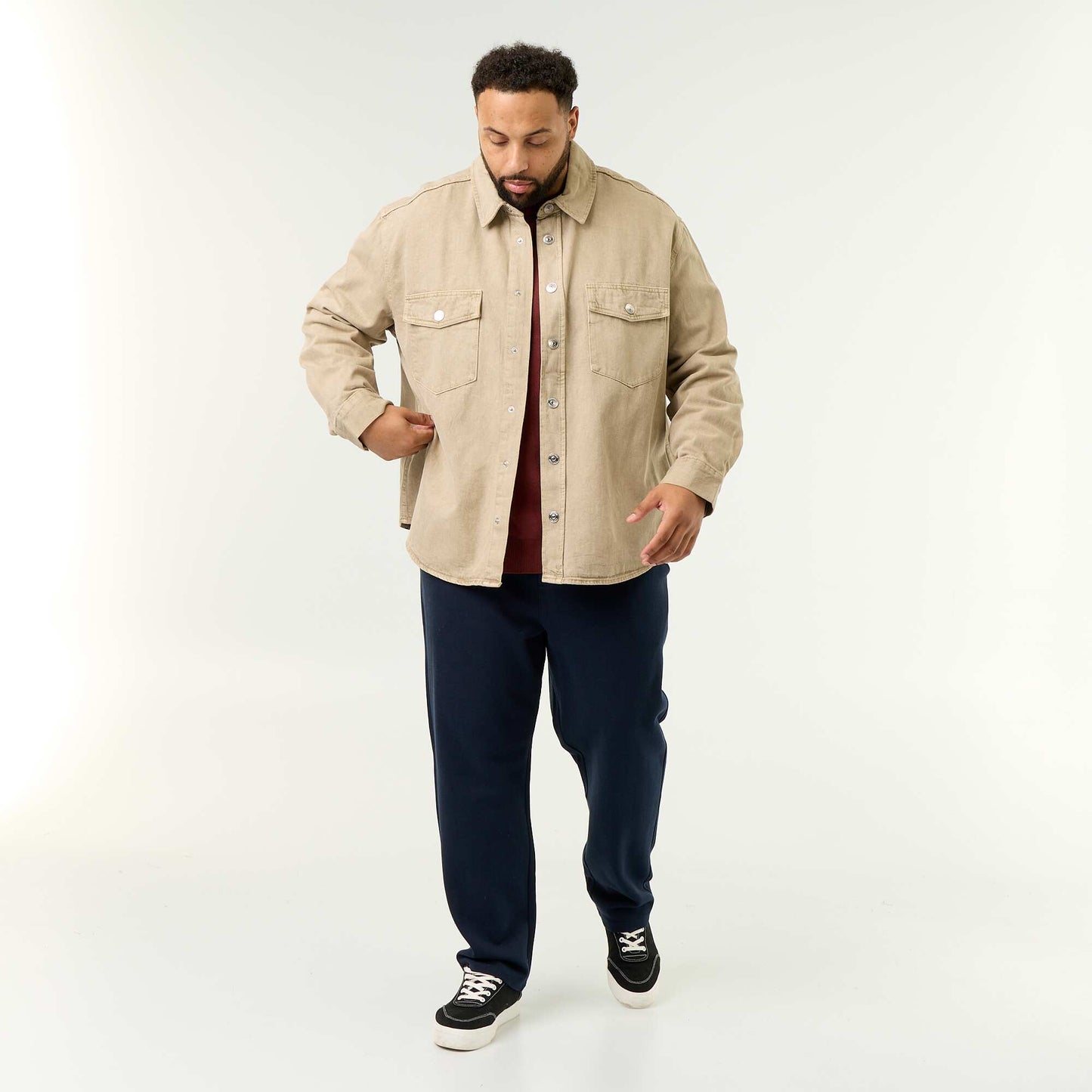 Denim overshirt BEIGE