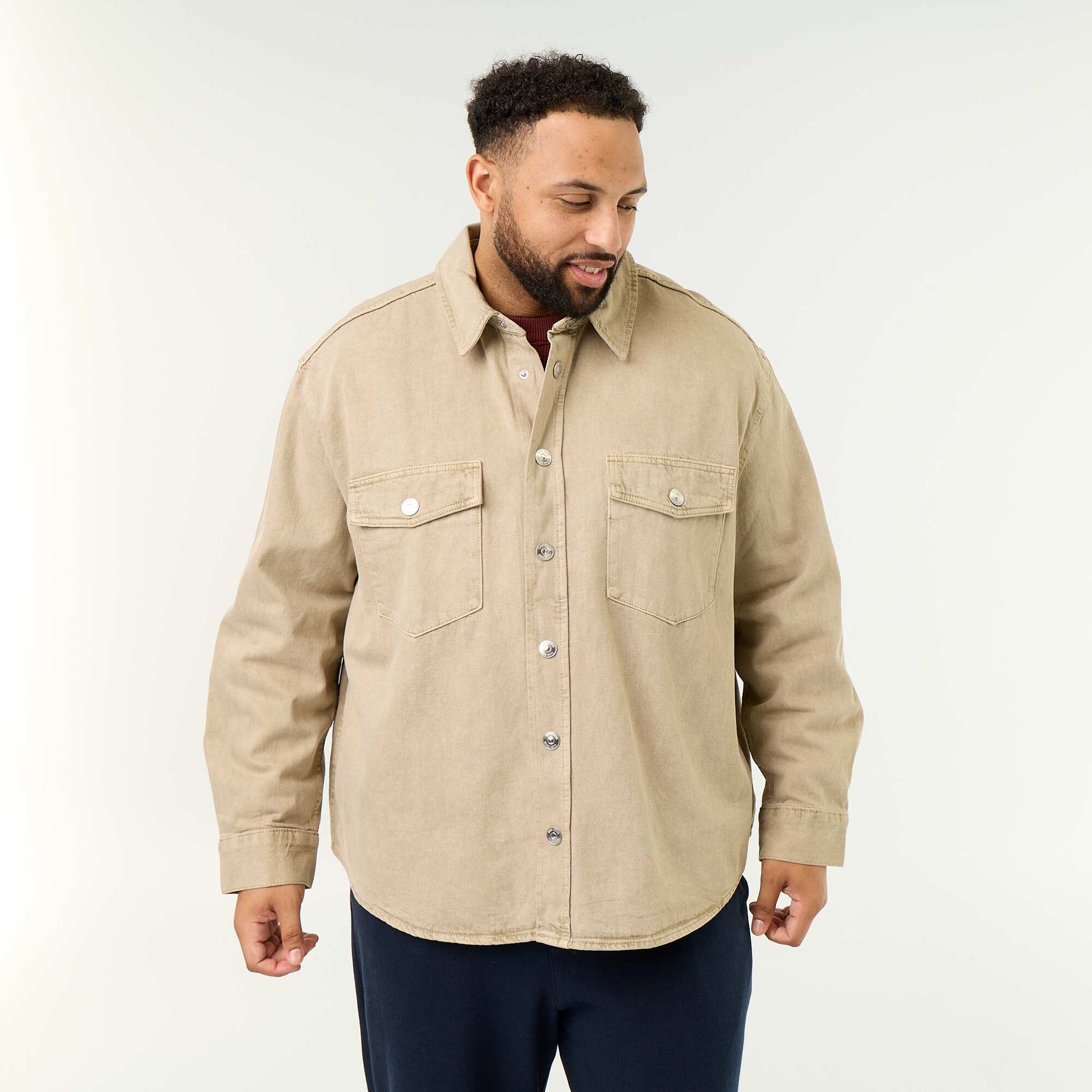 Denim overshirt BEIGE