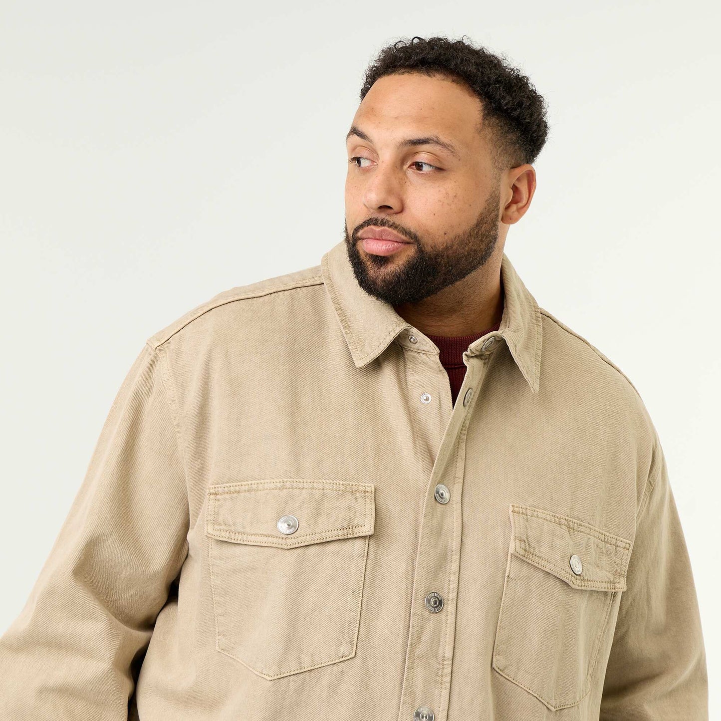 Denim overshirt BEIGE