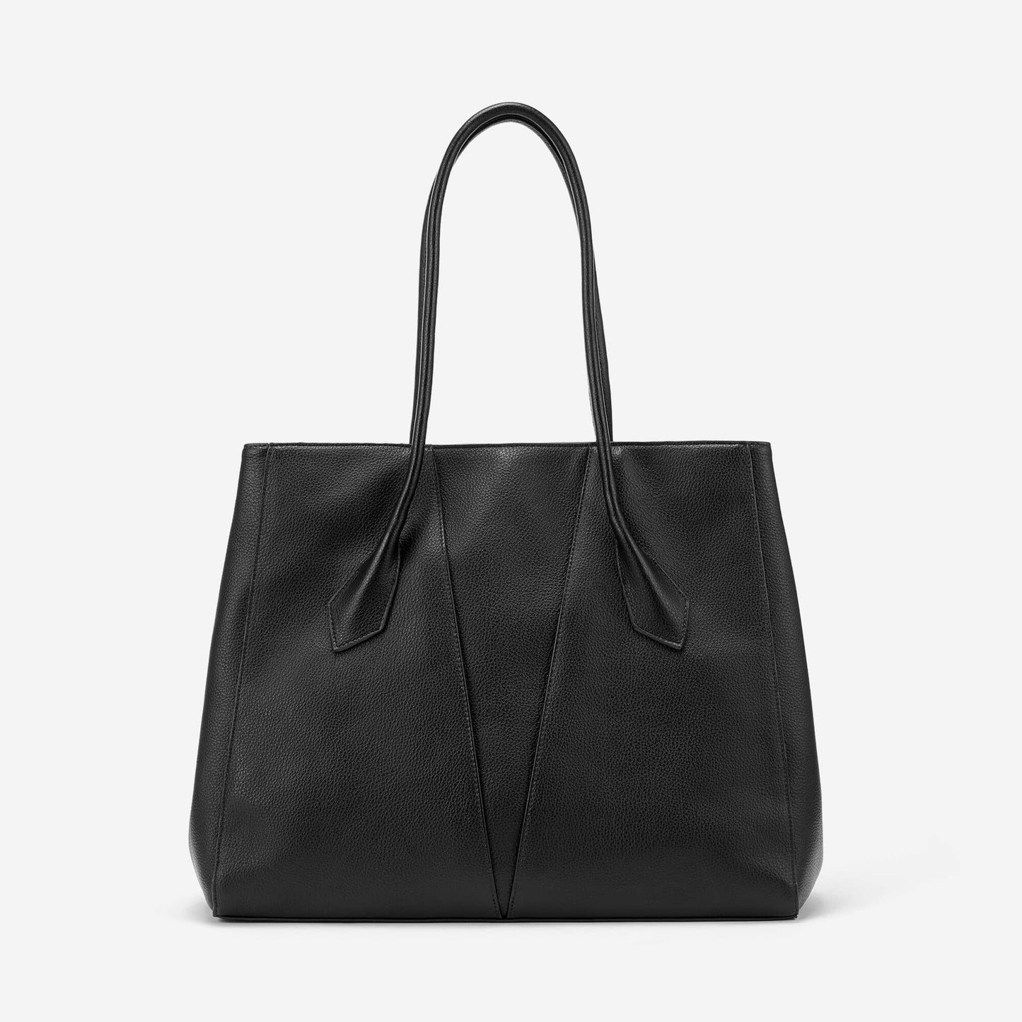 Faux Leather Tote Bag BLACK