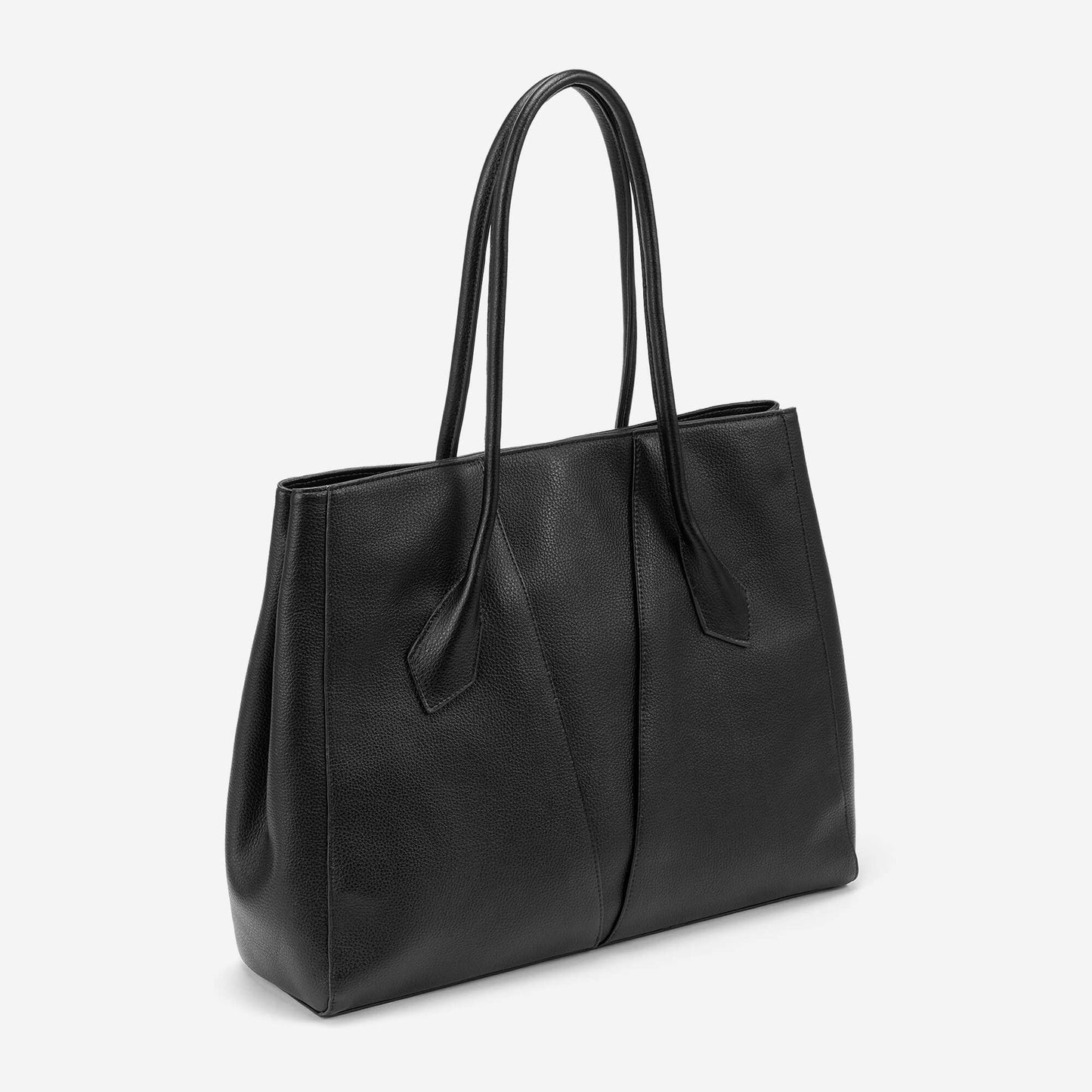Faux Leather Tote Bag BLACK