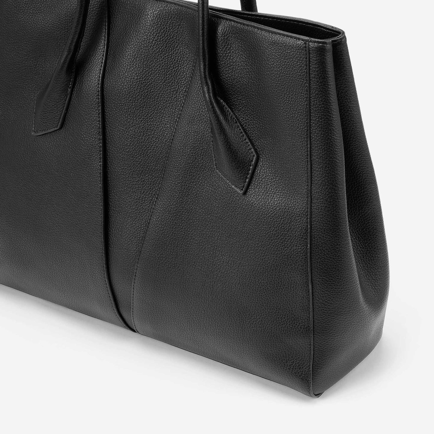 Faux Leather Tote Bag BLACK