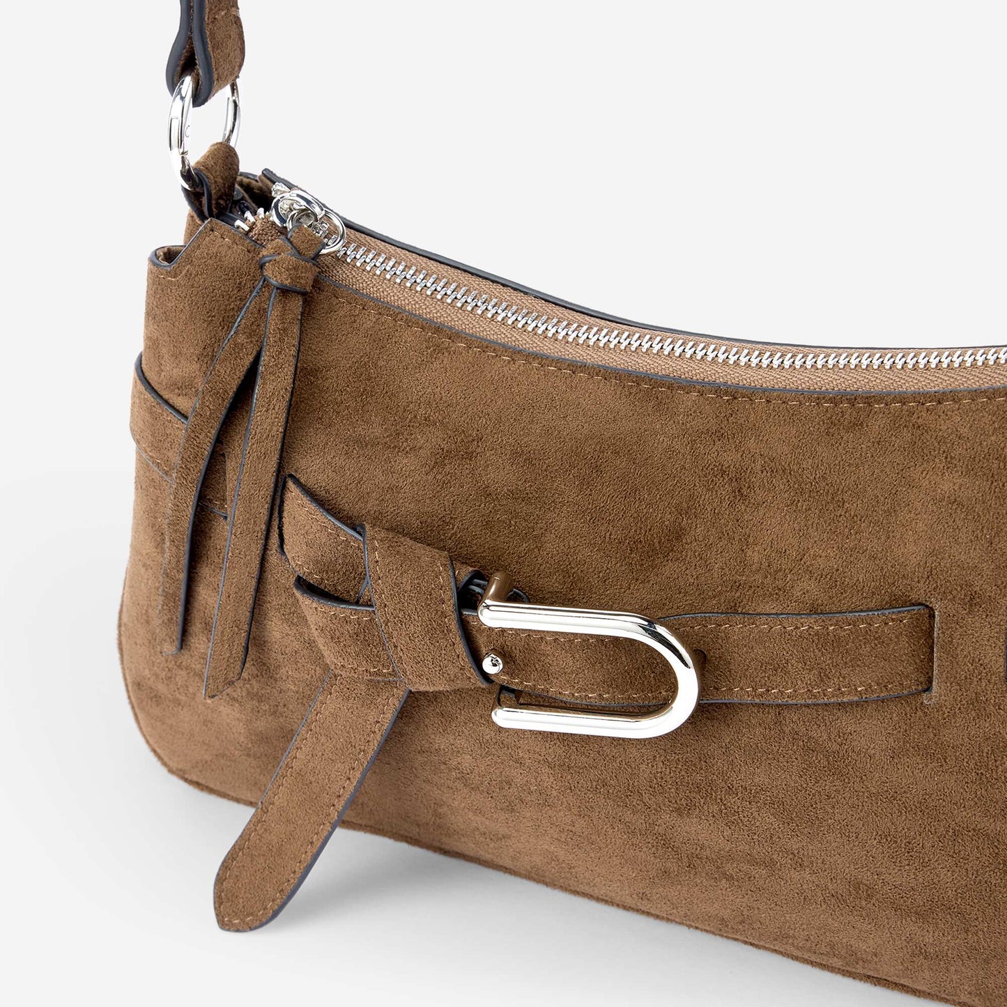 Handbag with adjustable shoulder strap KHAKI