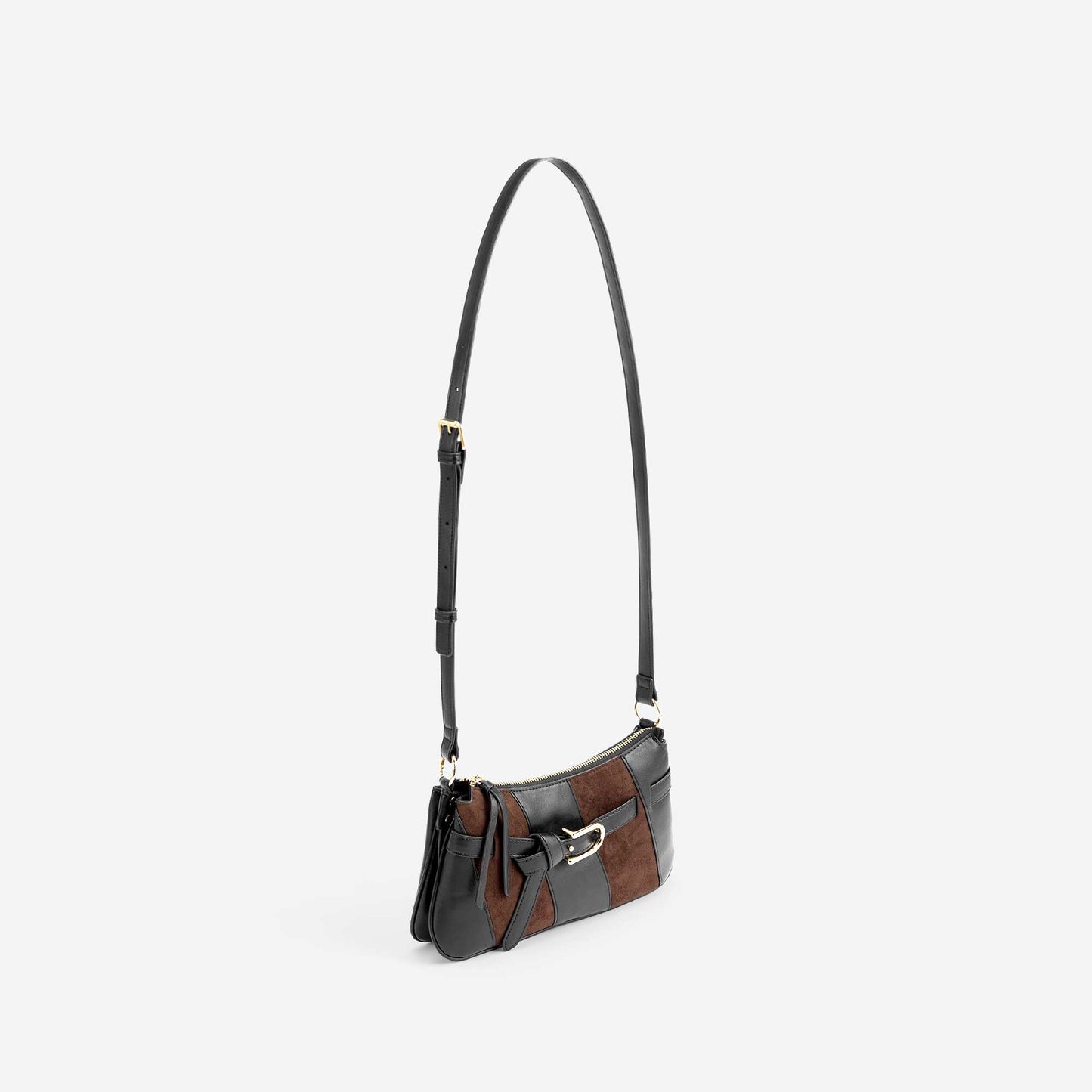 Handbag with adjustable shoulder strap BLACK