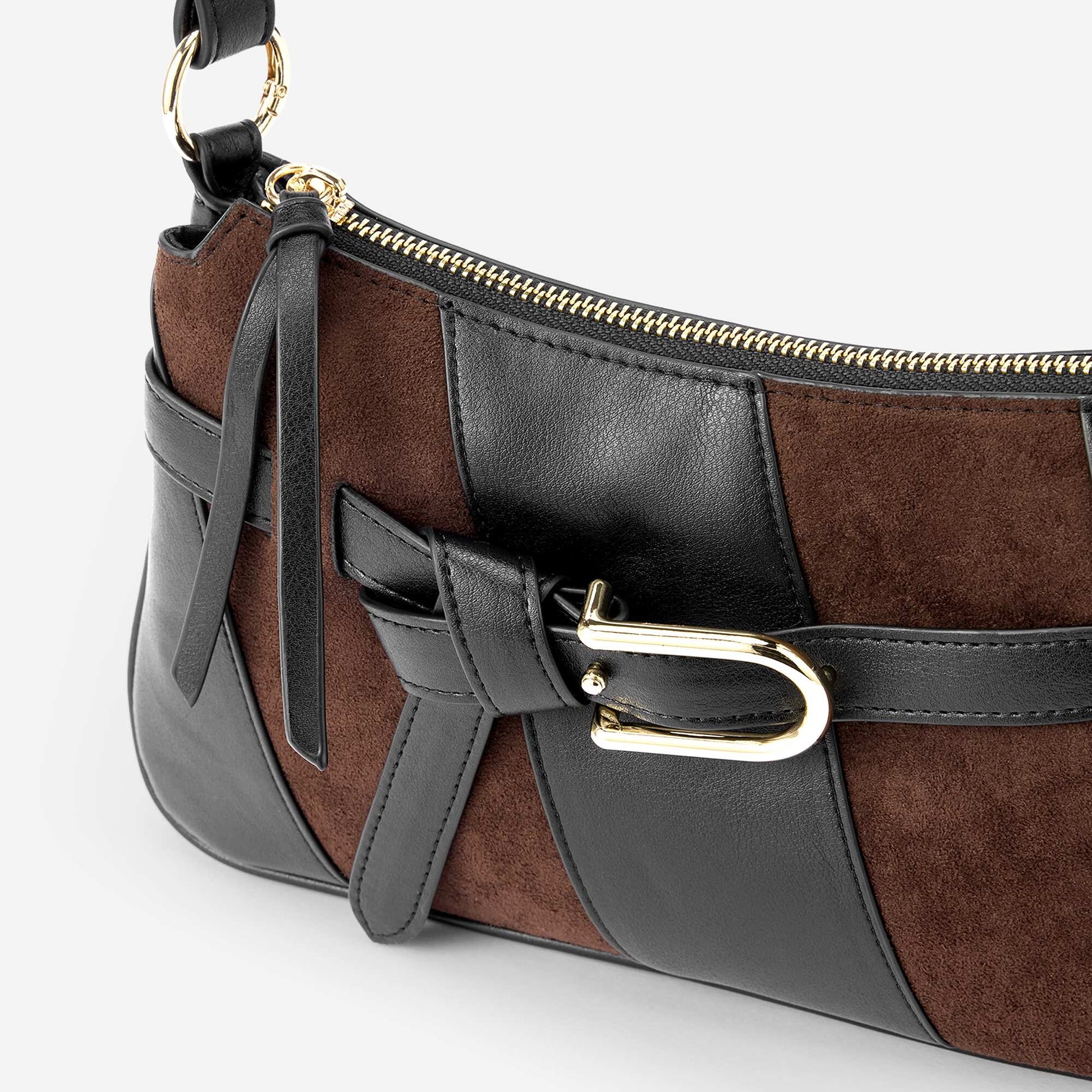 Handbag with adjustable shoulder strap BLACK