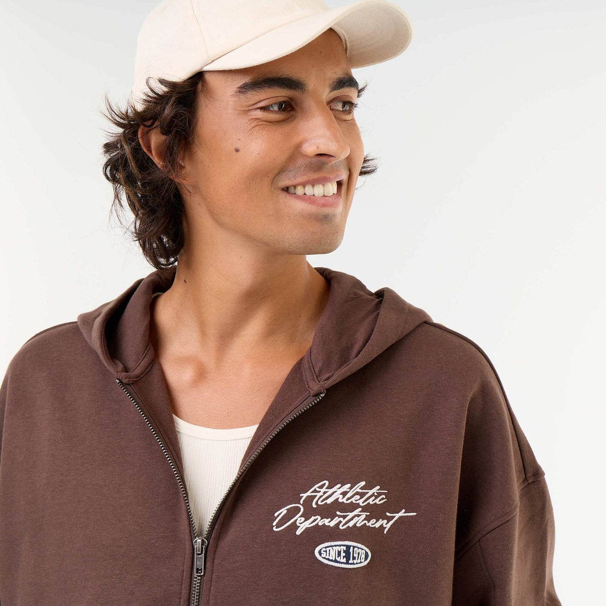 Reversible print hooded sweatshirt BROWN