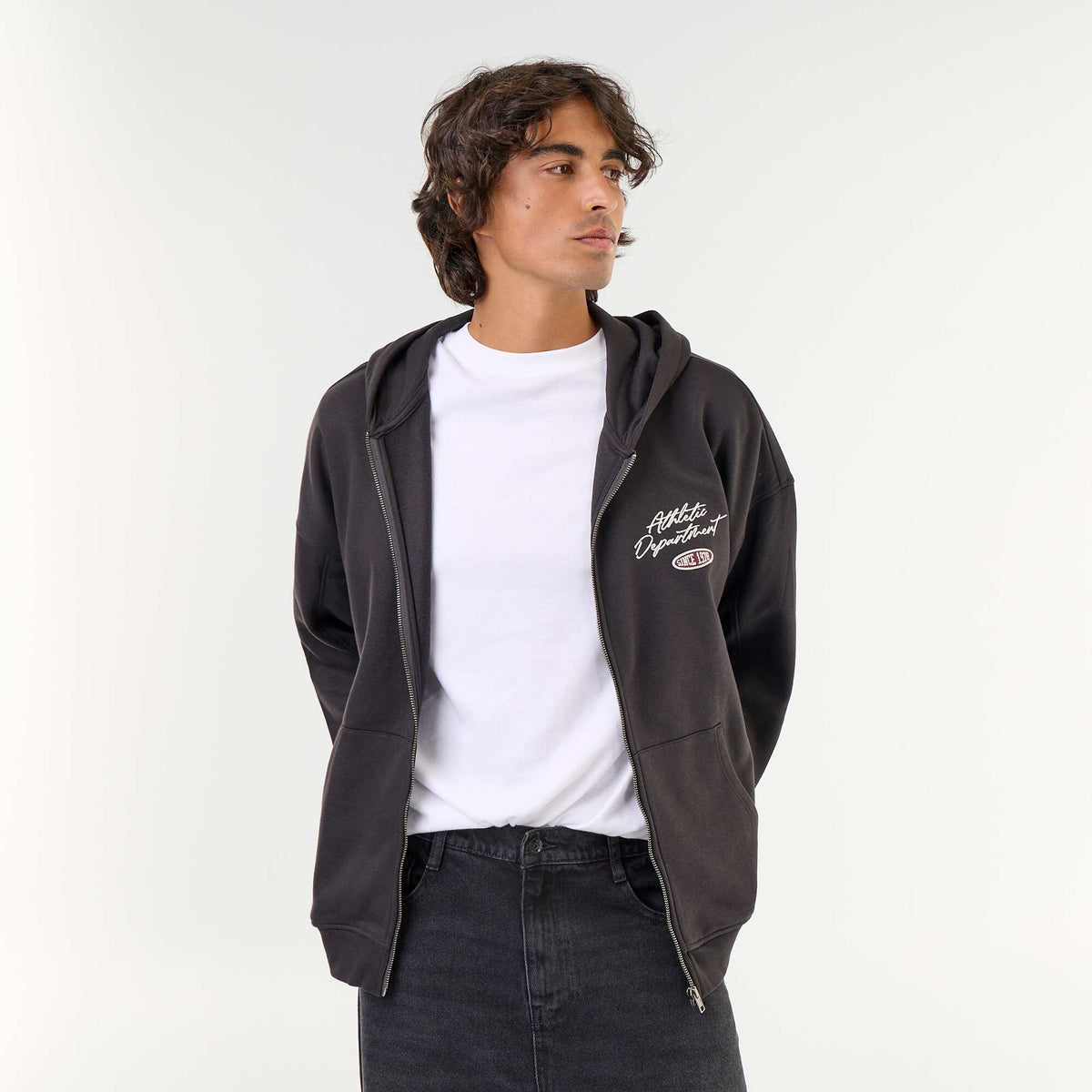 Reversible print hooded sweatshirt BLACK