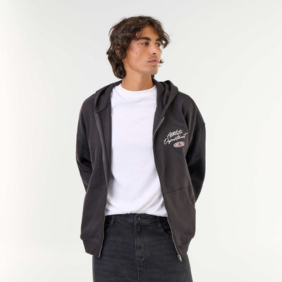 Reversible print hooded sweatshirt BLACK