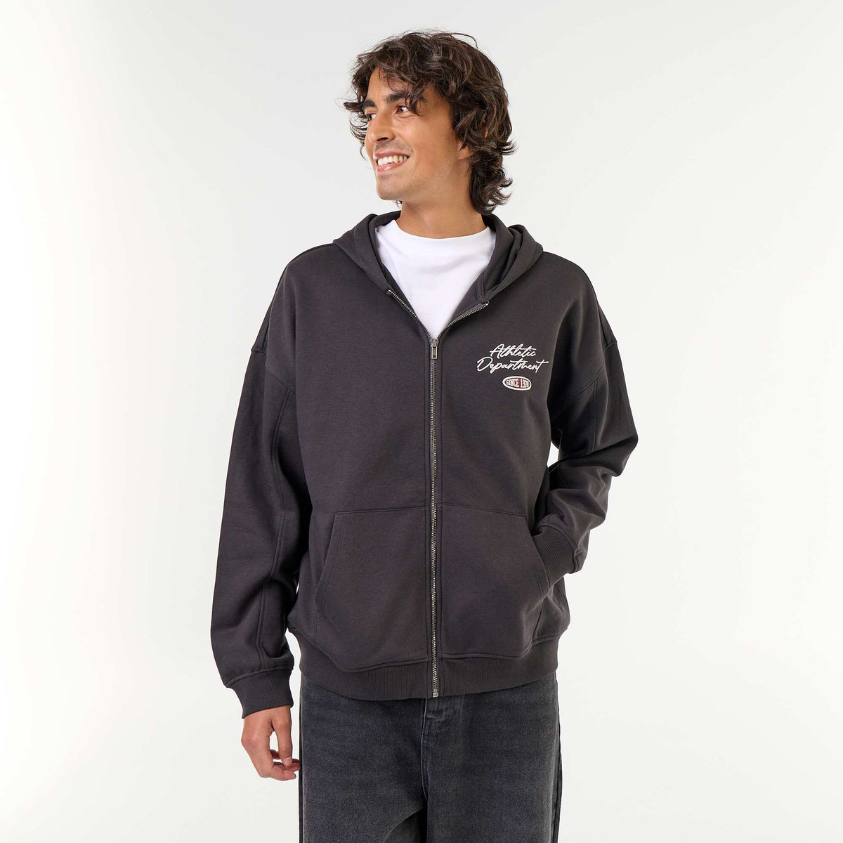 Reversible print hooded sweatshirt BLACK