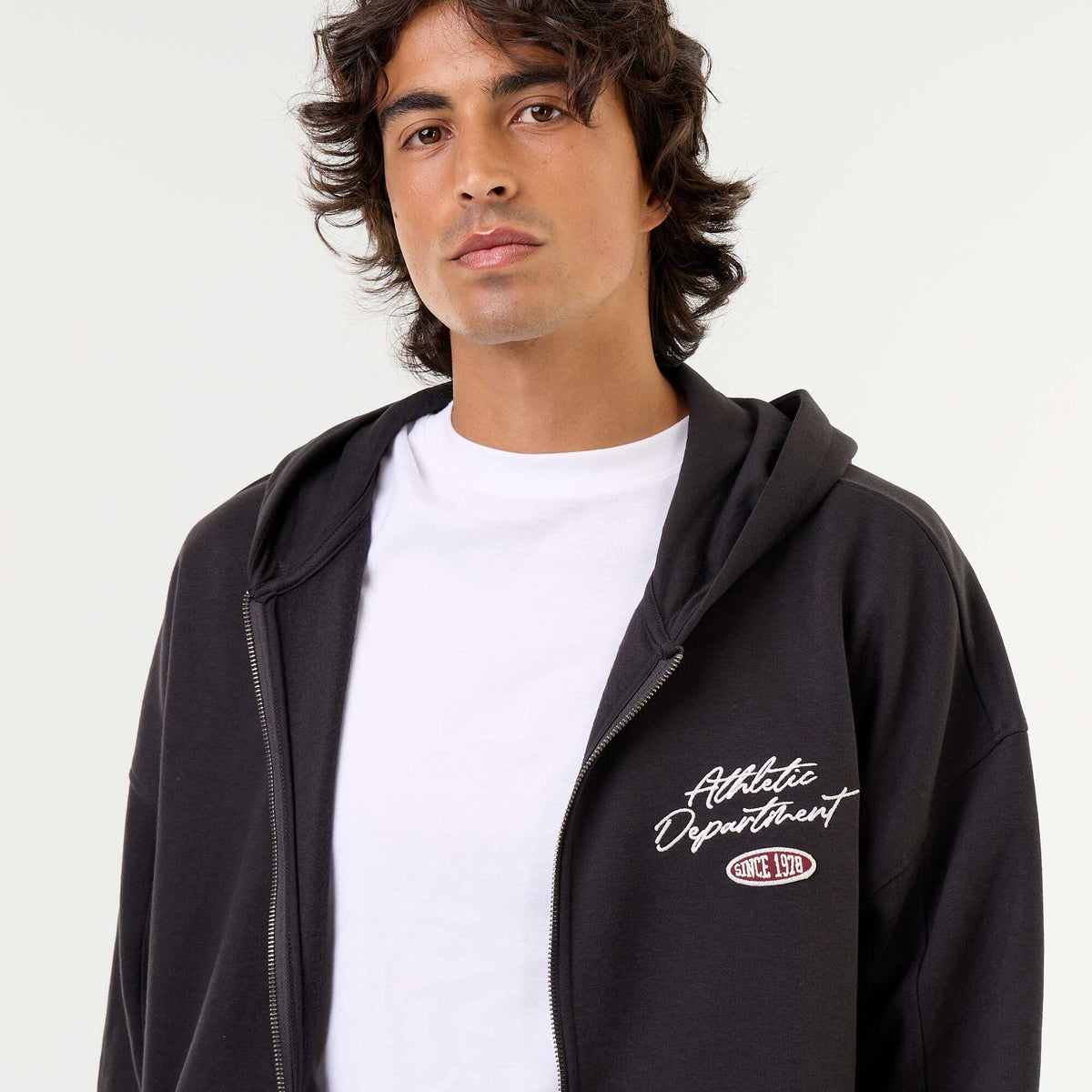 Reversible print hooded sweatshirt BLACK