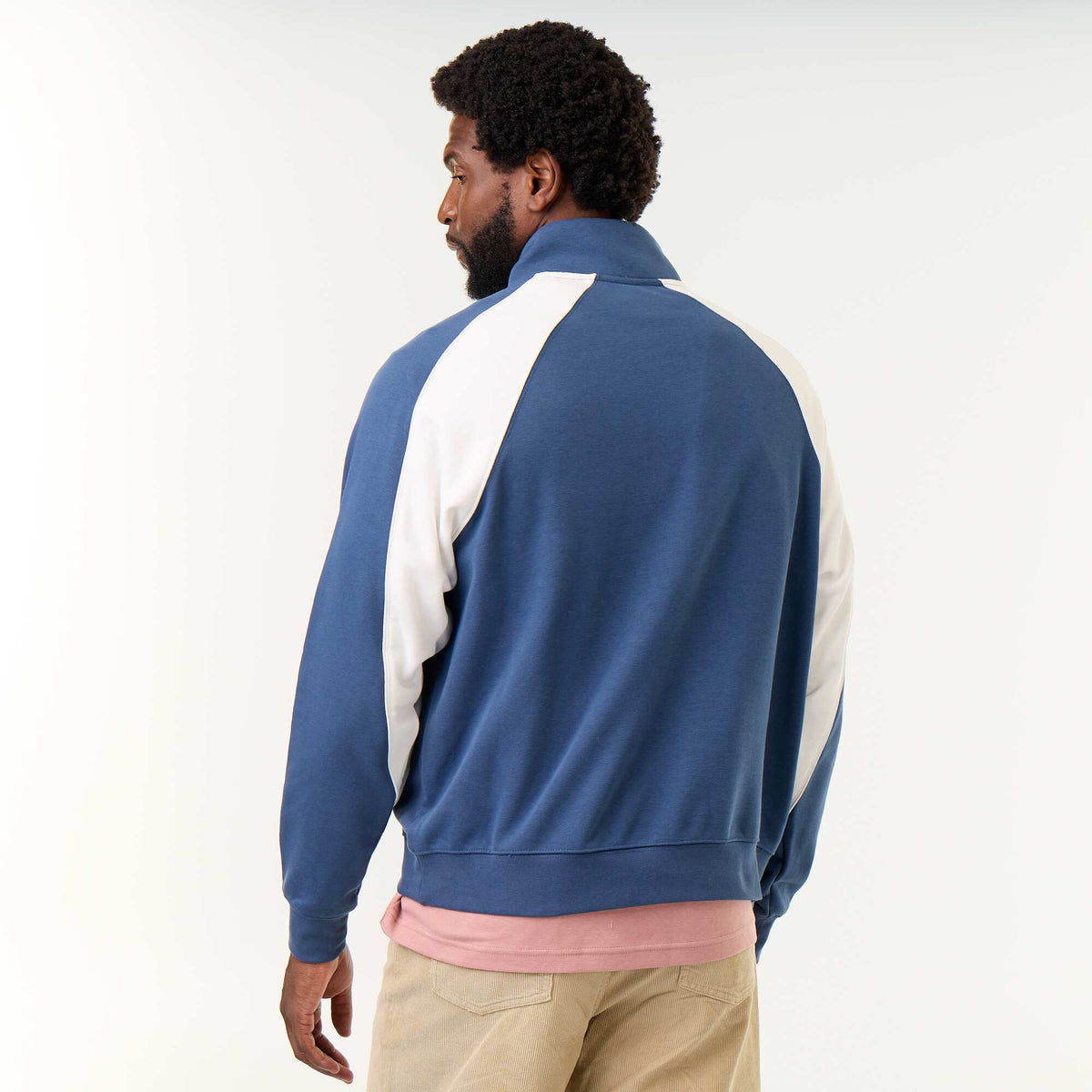 French Terry Funnel Neck Sweater BLUE
