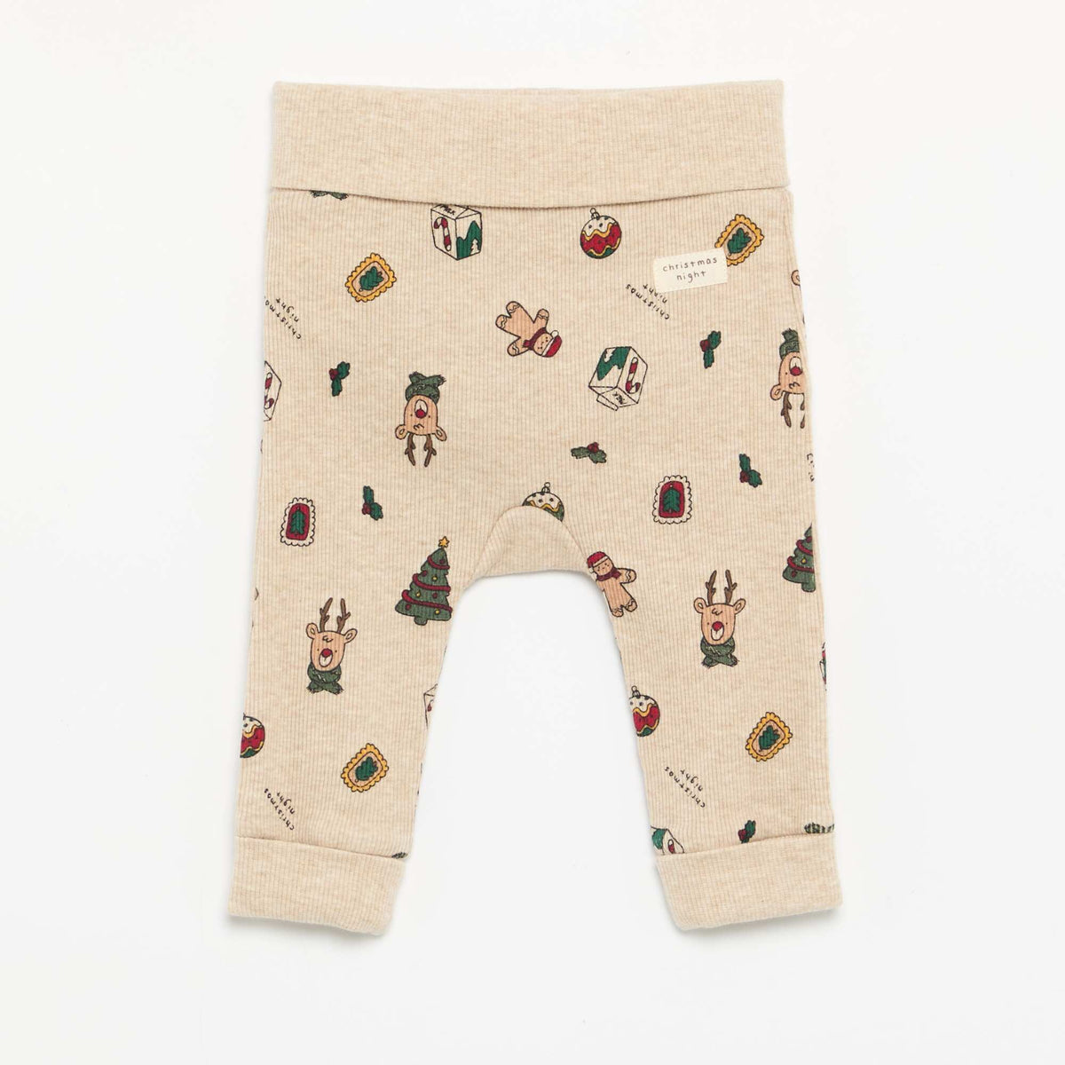 2-Piece Set: Long-Sleeved Bodysuit & Leggings BEIGE