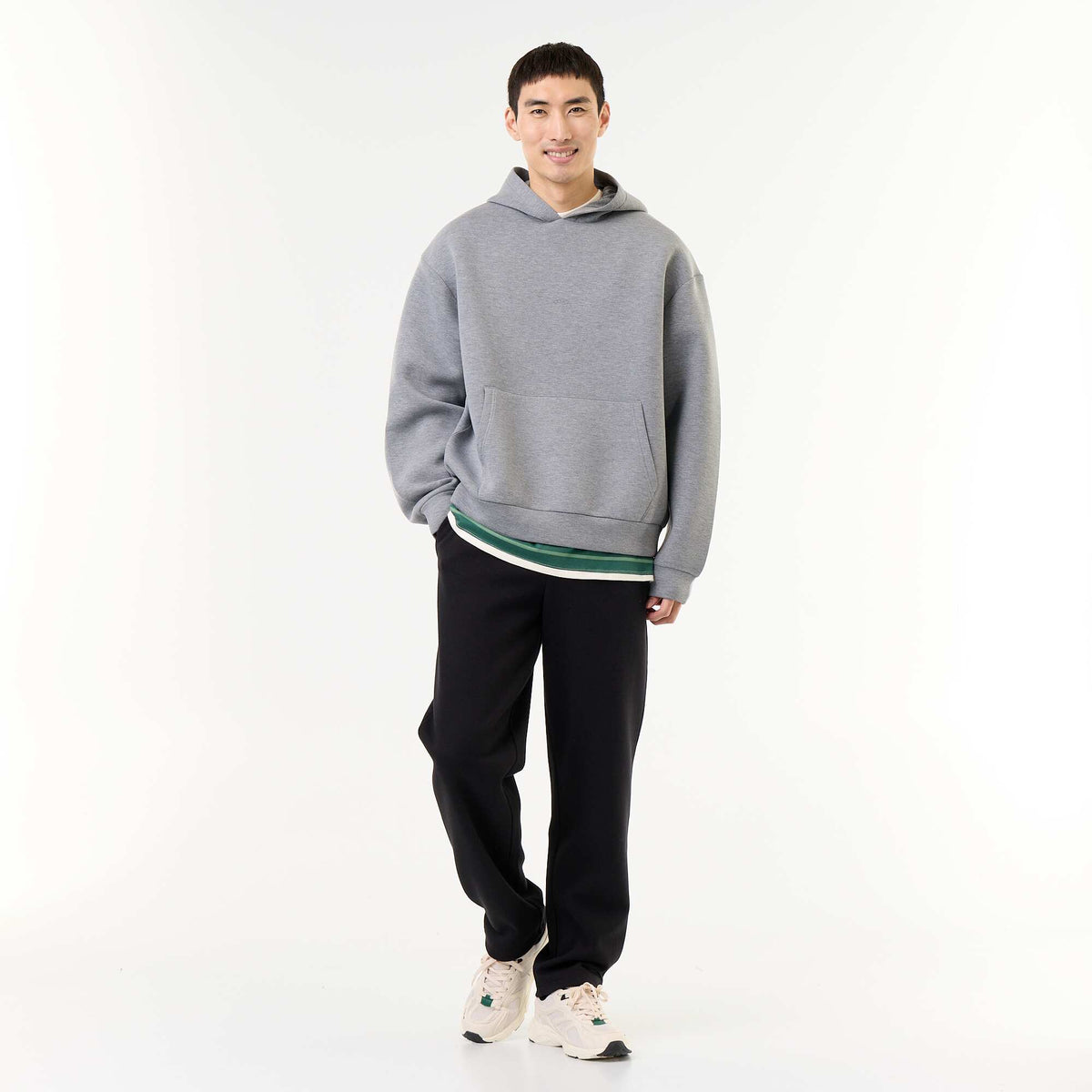 Hooded Sweatshirt with Kangaroo Pocket GREY