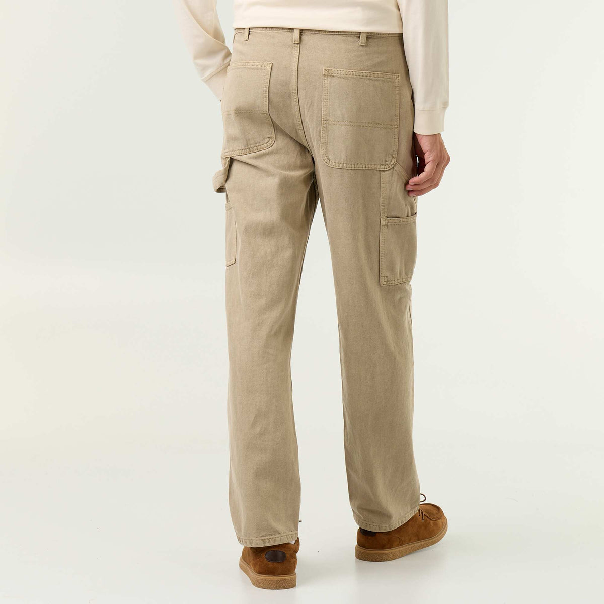Carpenter style denim trousers BEIGE