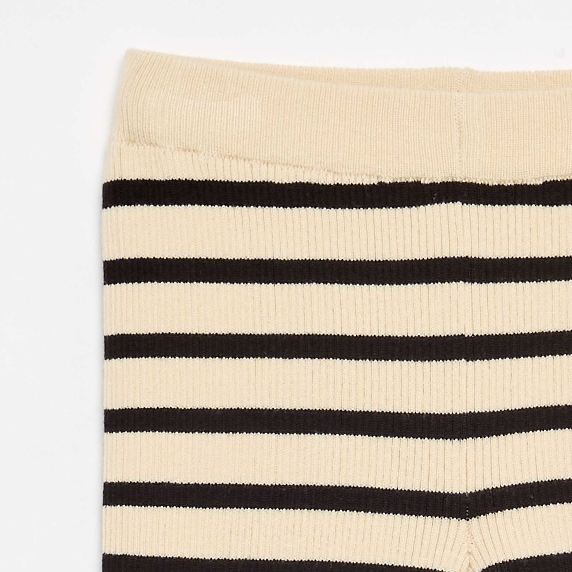 Plain knit straight-leg trousers BLACK