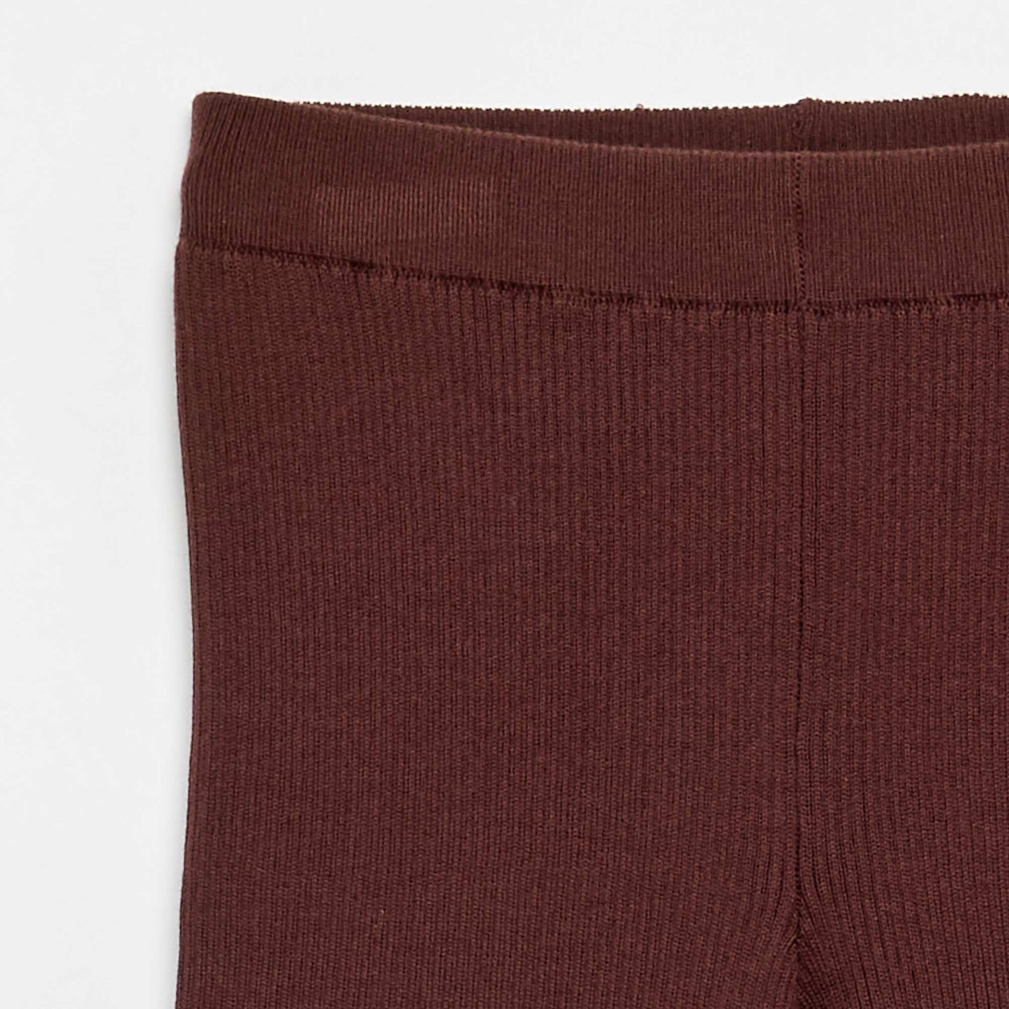 Plain knit straight-leg trousers BROWN