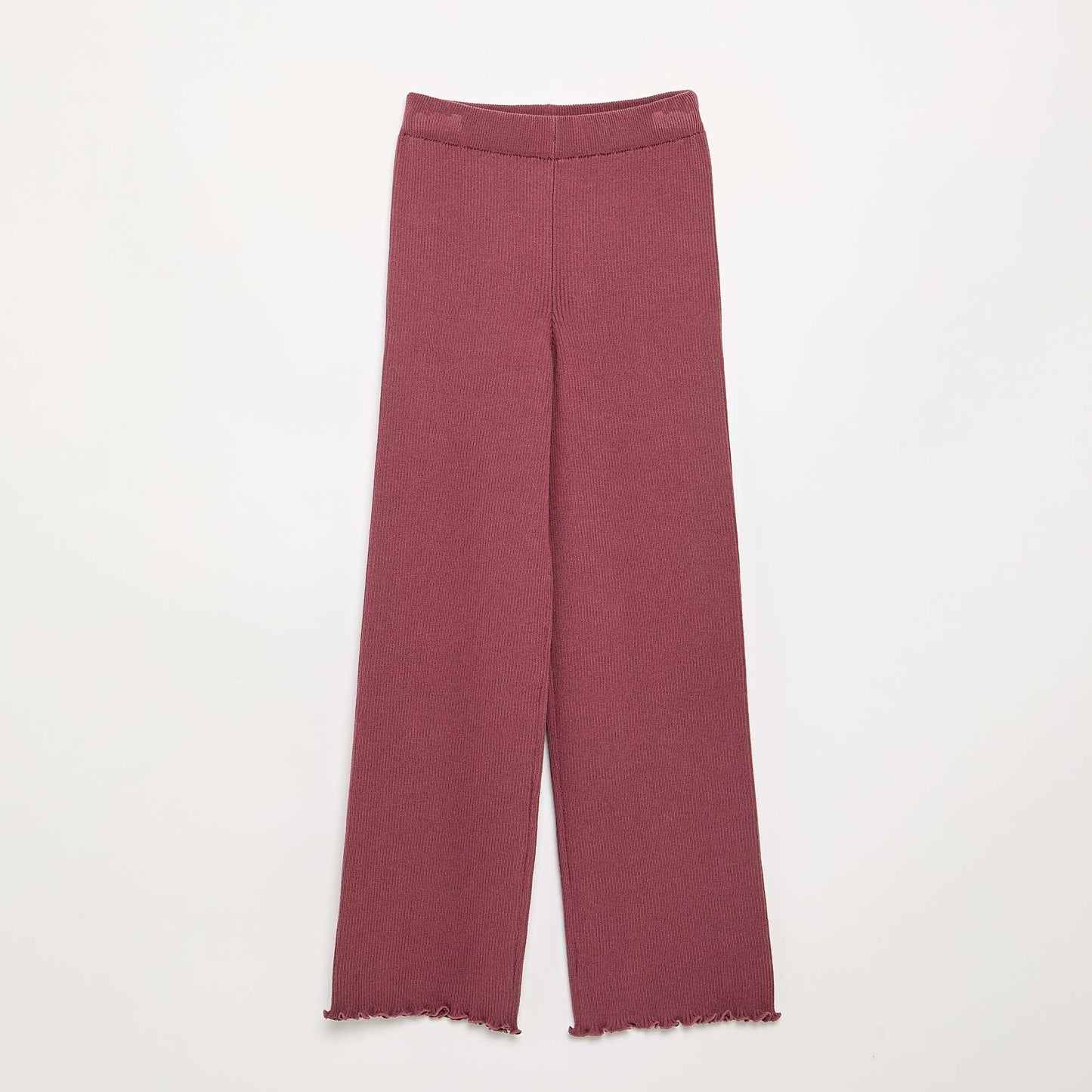 Plain knit straight-leg trousers PINK