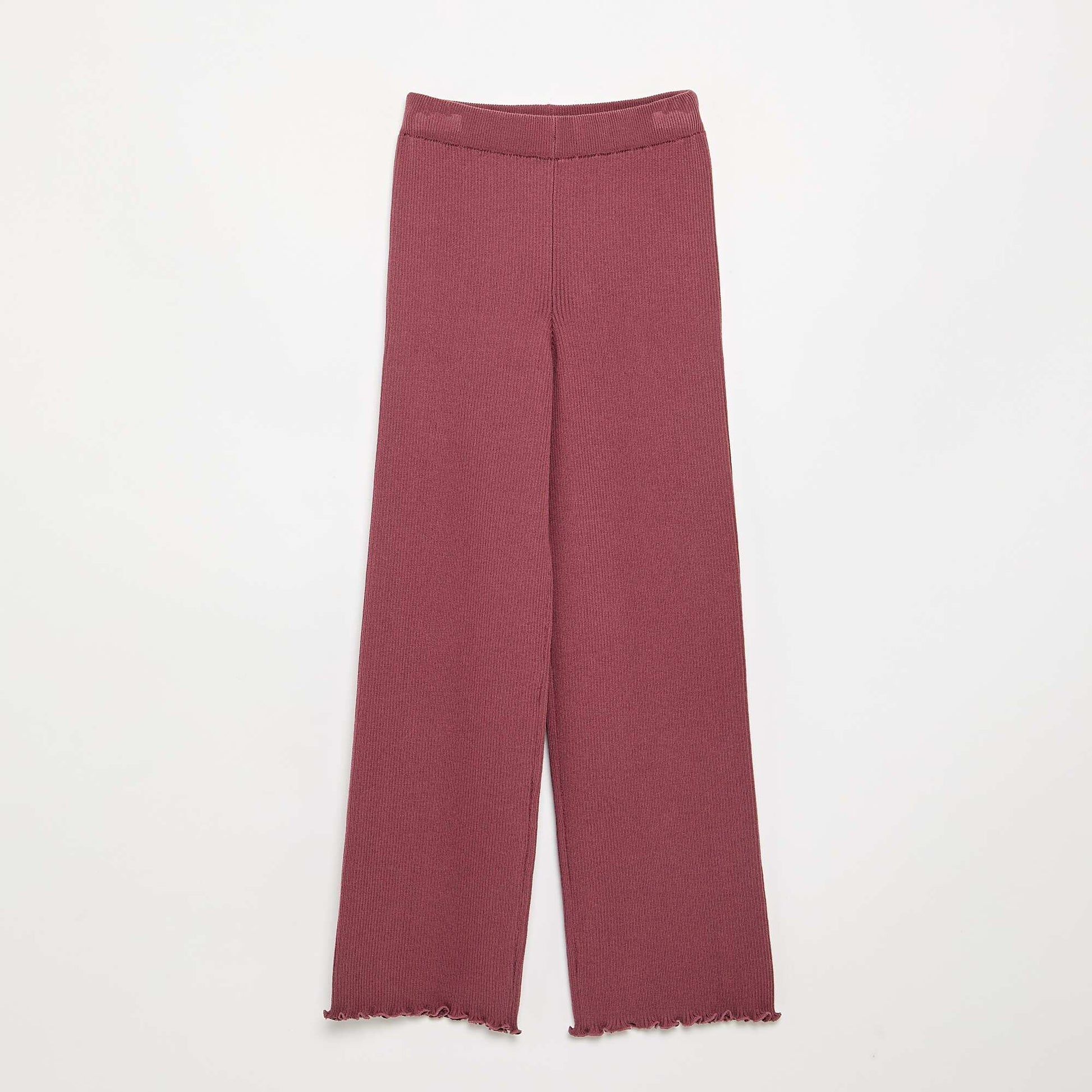 Plain knit straight-leg trousers PINK