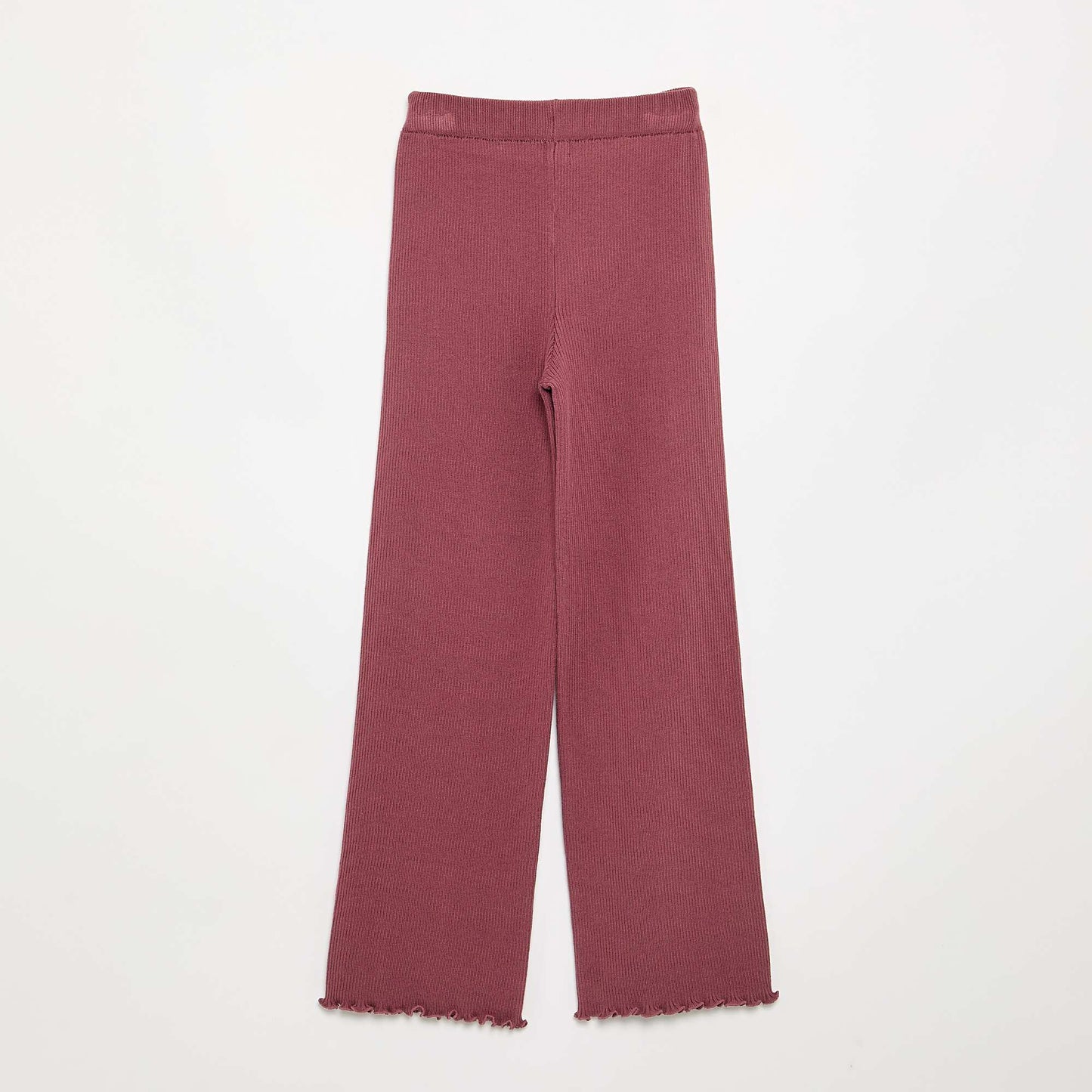 Plain knit straight-leg trousers PINK