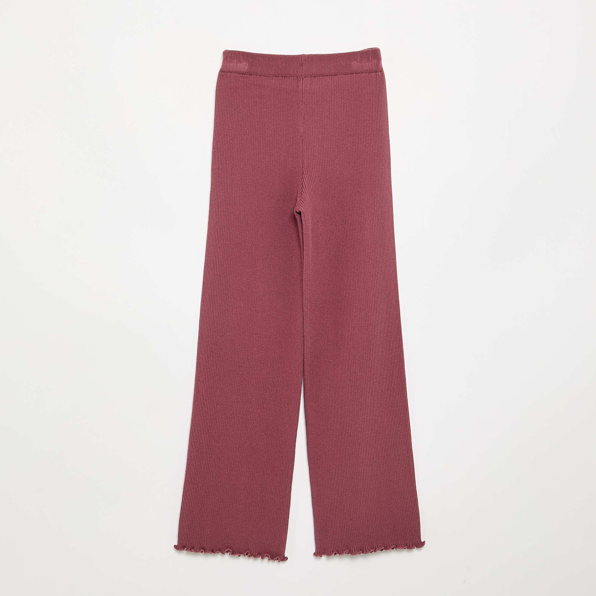 Plain knit straight-leg trousers PINK
