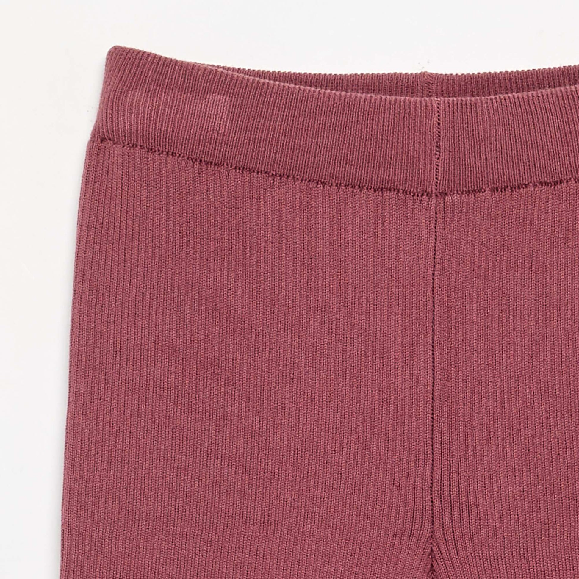 Plain knit straight-leg trousers PINK