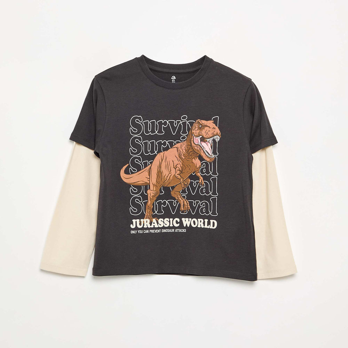 Long-sleeved 'Jurassic World' T-shirt BLACK
