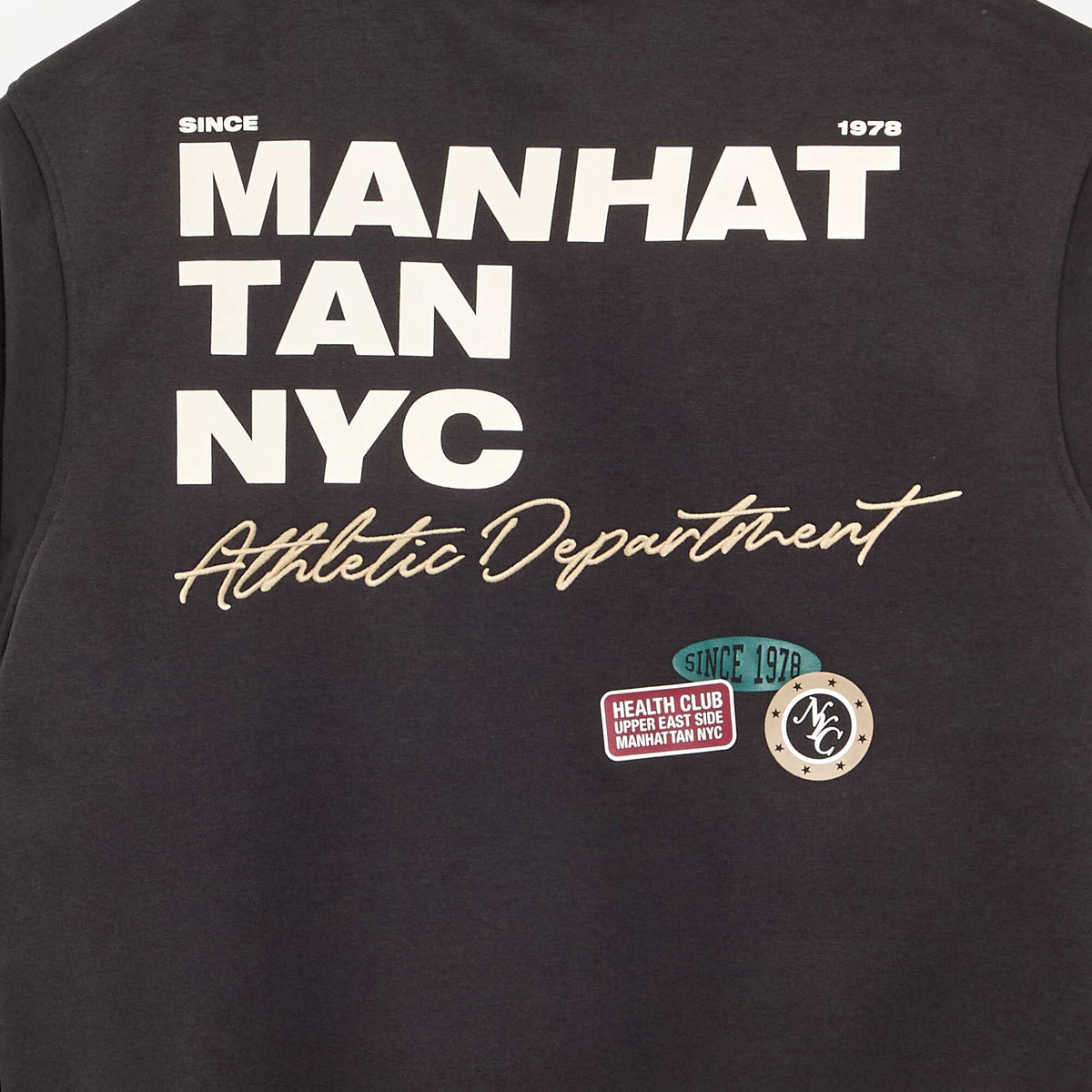 Embroidered Lettering Hooded Zip-Up Sweatshirt BLACK