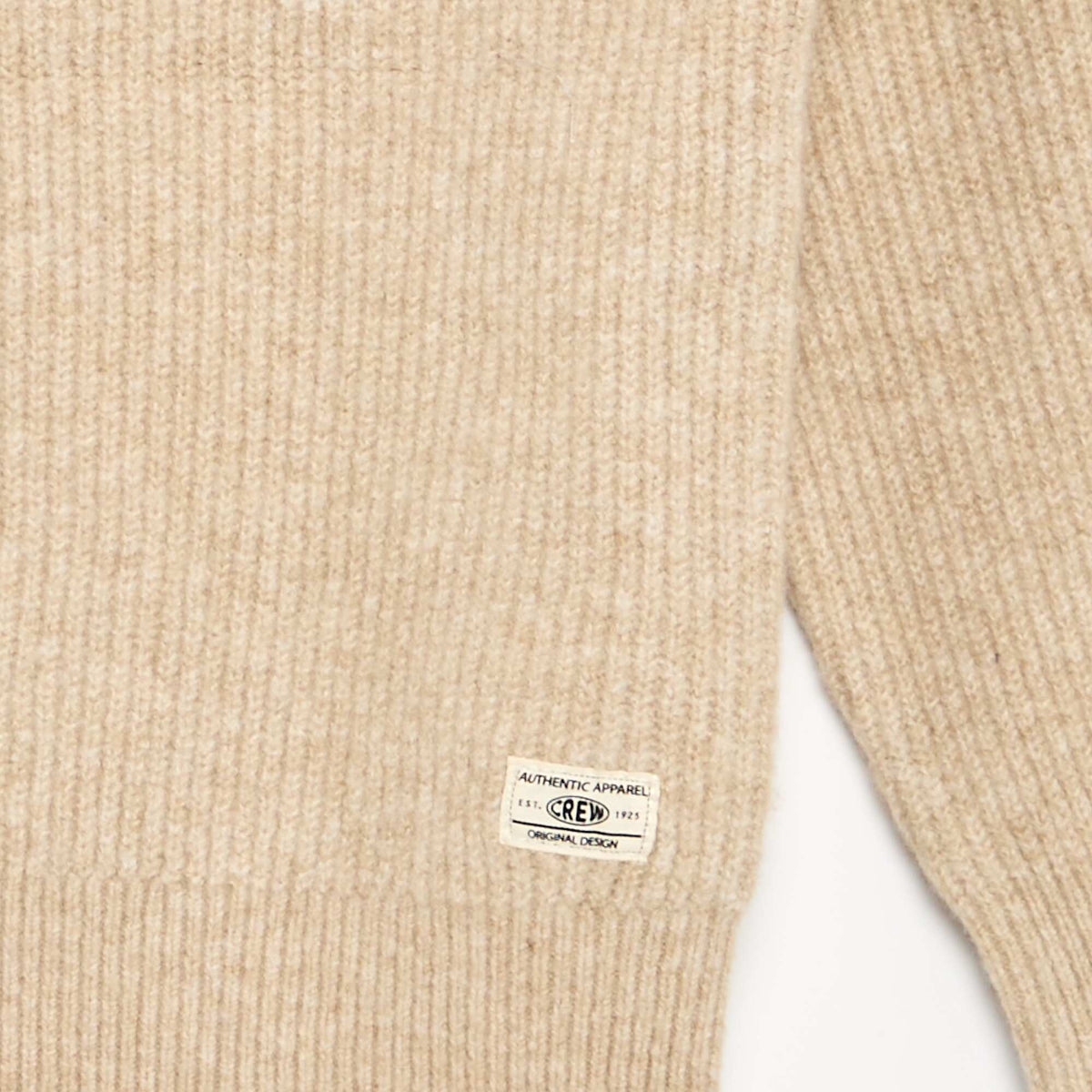 Chunky Knit Funnel Neck Sweater BEIGE