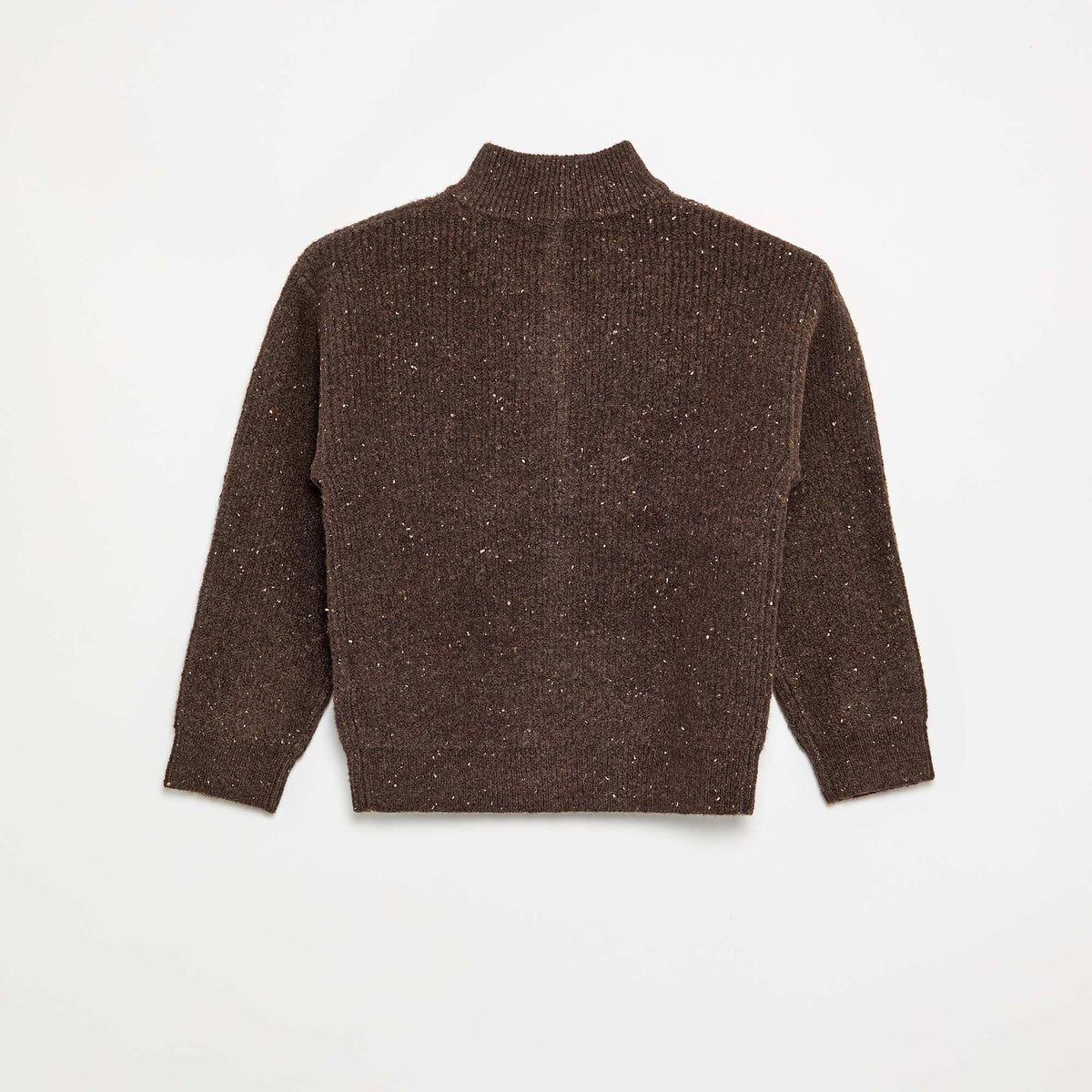 Chunky Knit Funnel Neck Sweater BROWN