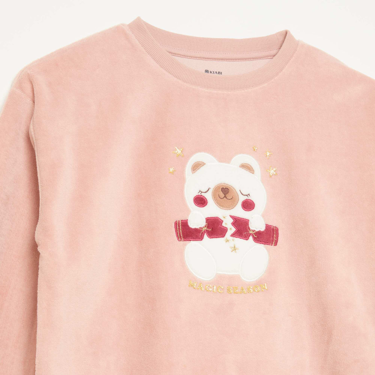 Velvet Pyjama Set - 2 Pieces + Sleep Mask PINK
