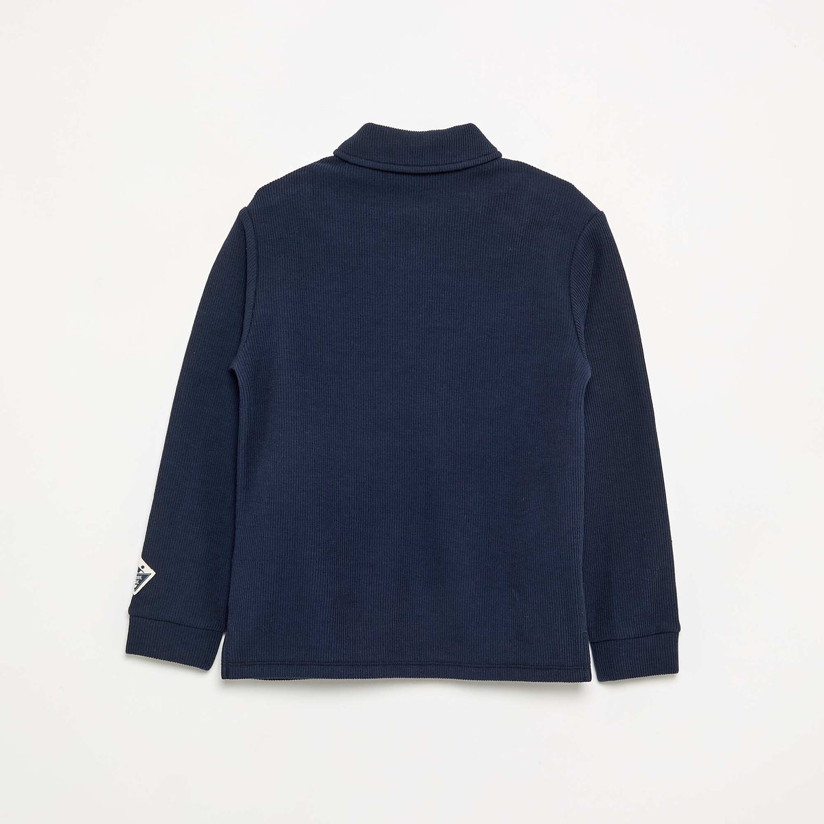 Ribbed Knit Polo Shirt BLUE
