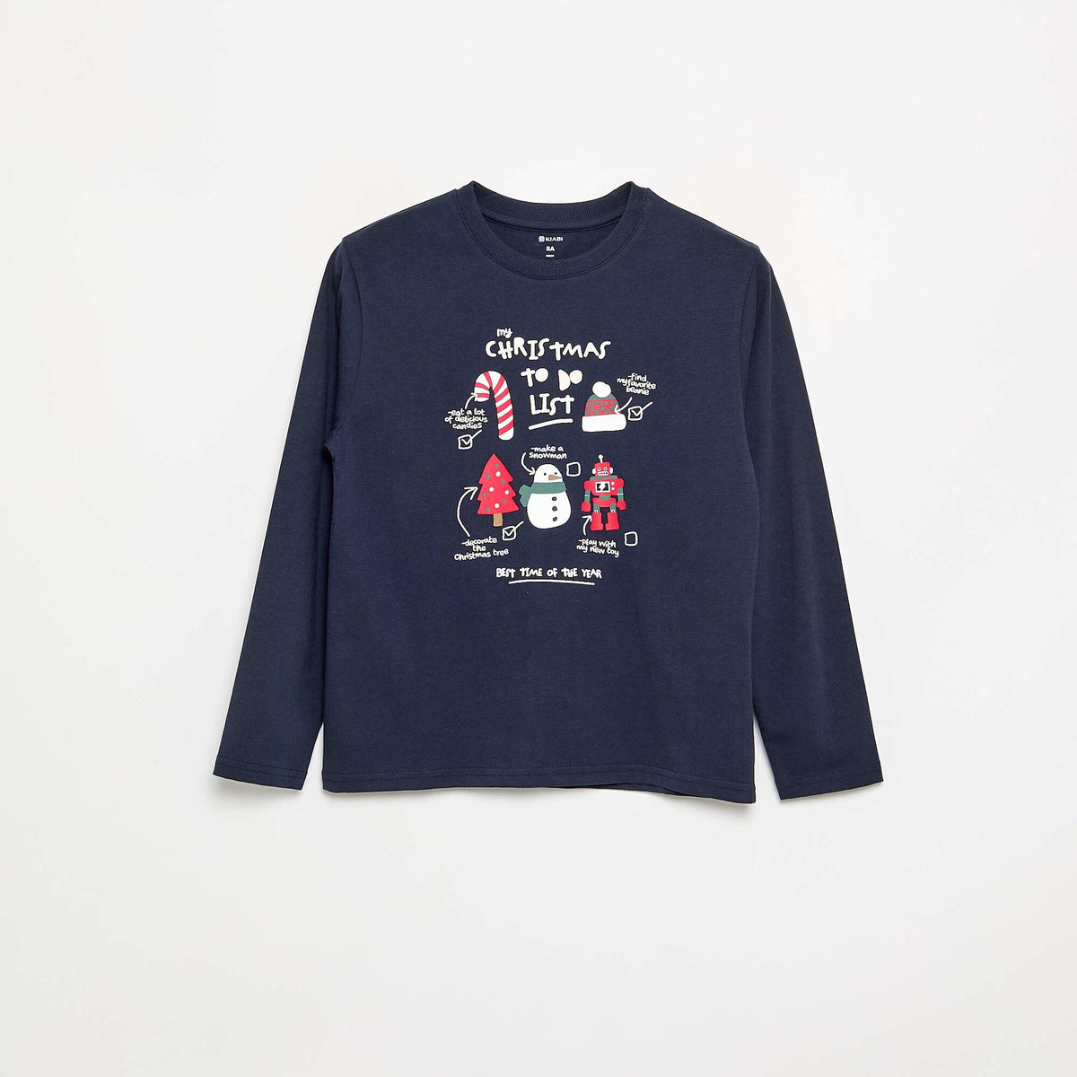 Long-sleeved \'Christmas\' T-shirt BLUE