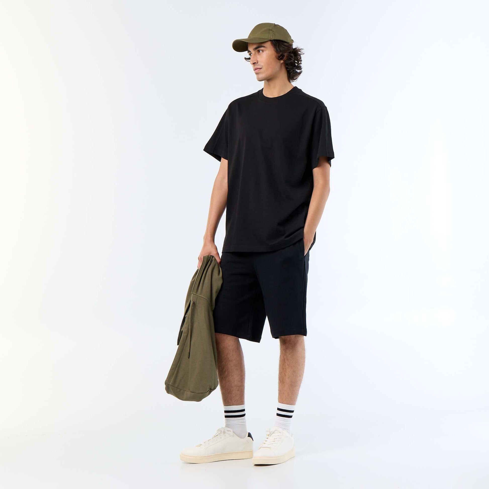 French Terry Bermuda Shorts BLACK