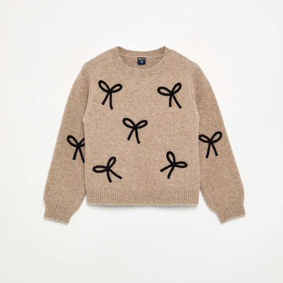Sweater with rope knots BEIGE