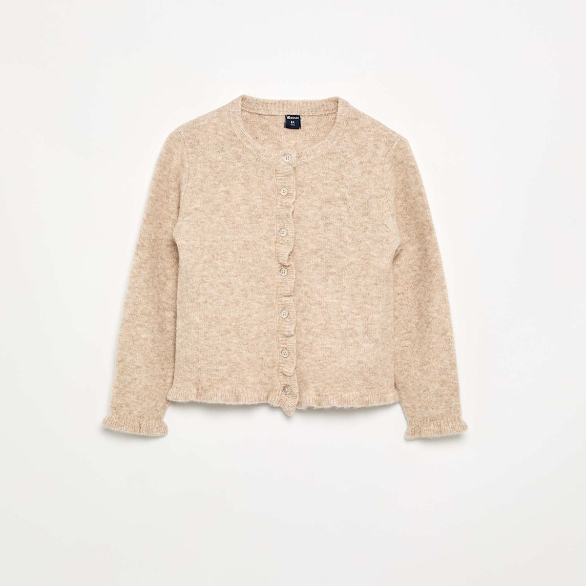 Cardigan with gathered details BEIGE