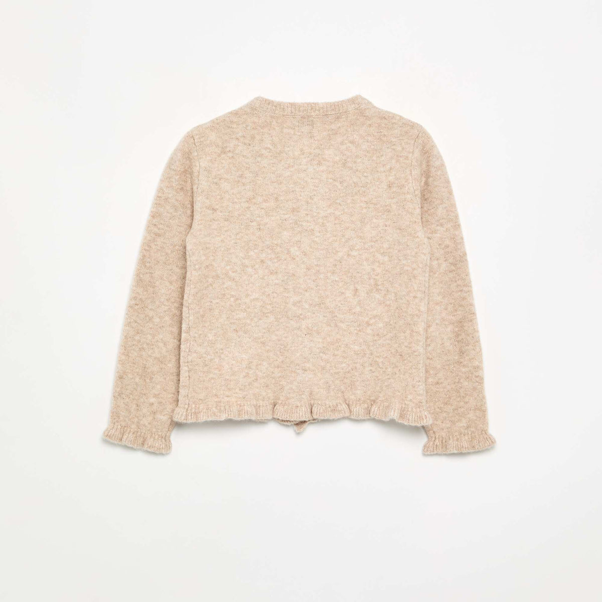 Cardigan with gathered details BEIGE