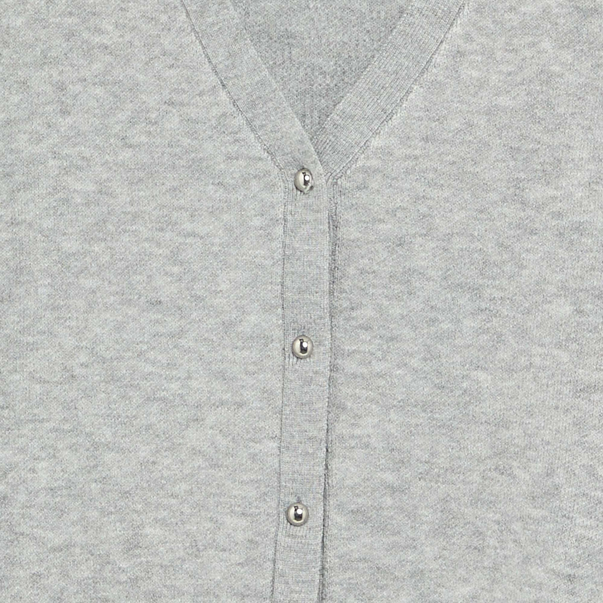 Compact knit cardigan with silver buttons LIGHT GRAY
