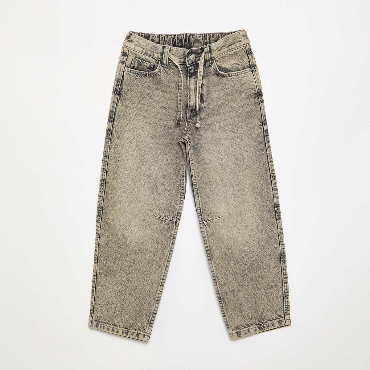 Wide-leg denim trousers GREY