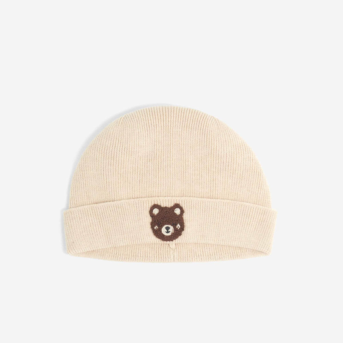Beanie with \'animal\' embroidery BEIGE
