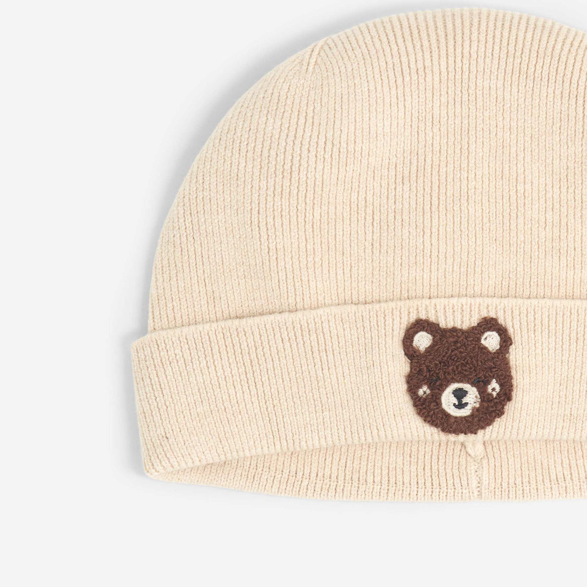 Beanie with \'animal\' embroidery BEIGE