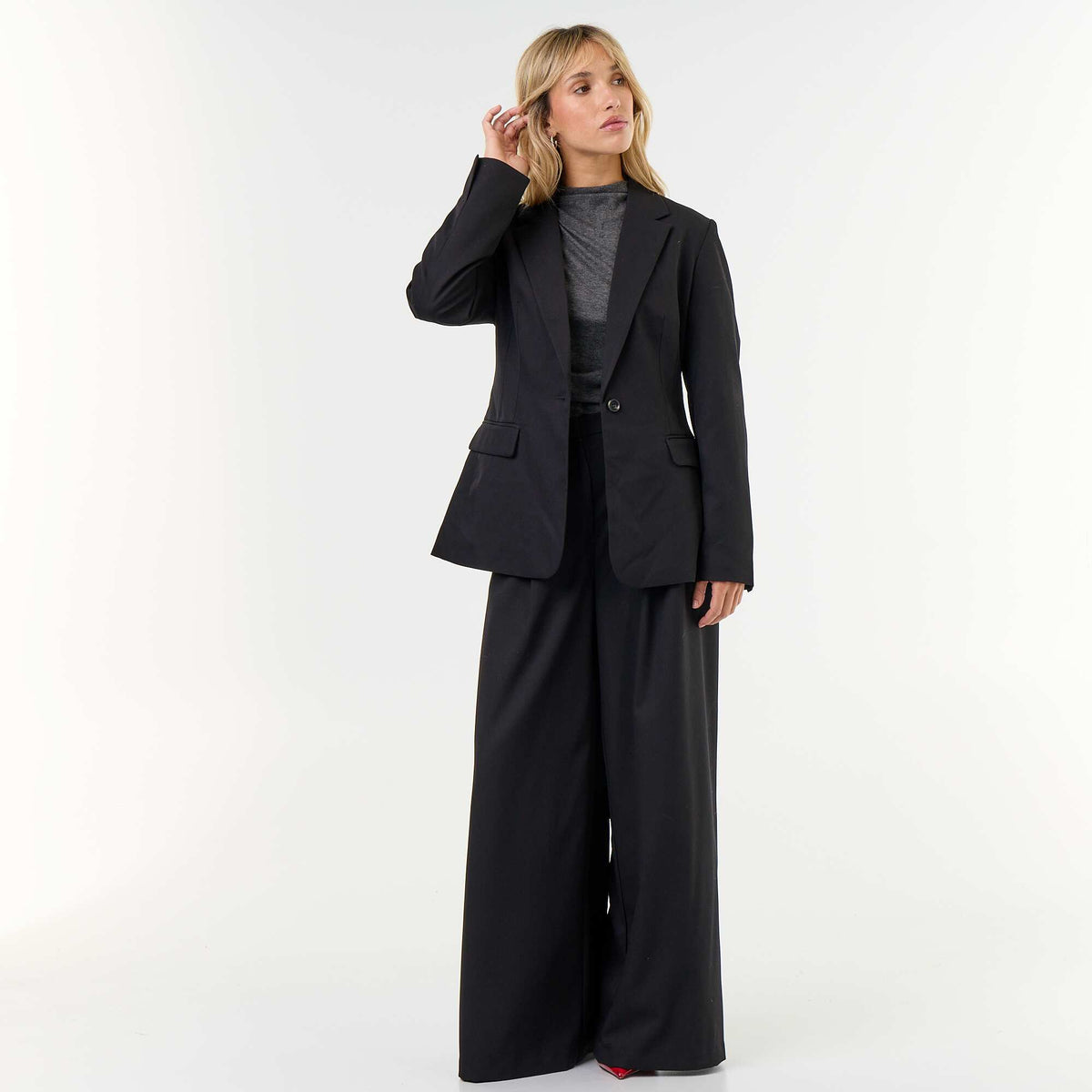 Longline Blazer Jacket BLACK