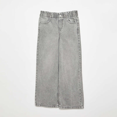 Wide-leg denim pants GREY