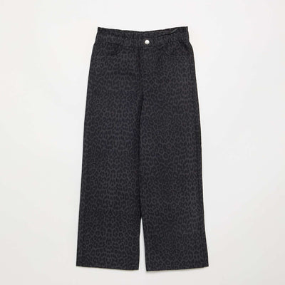 Wide-leg denim pants GREY