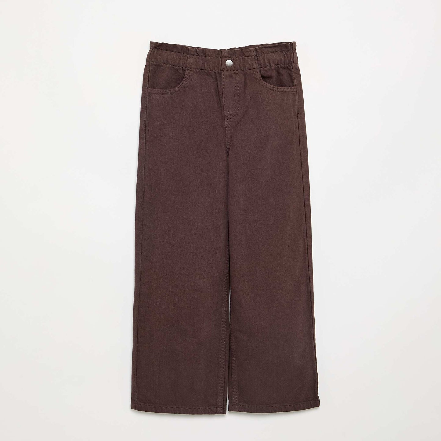 Wide-leg denim pants BROWN